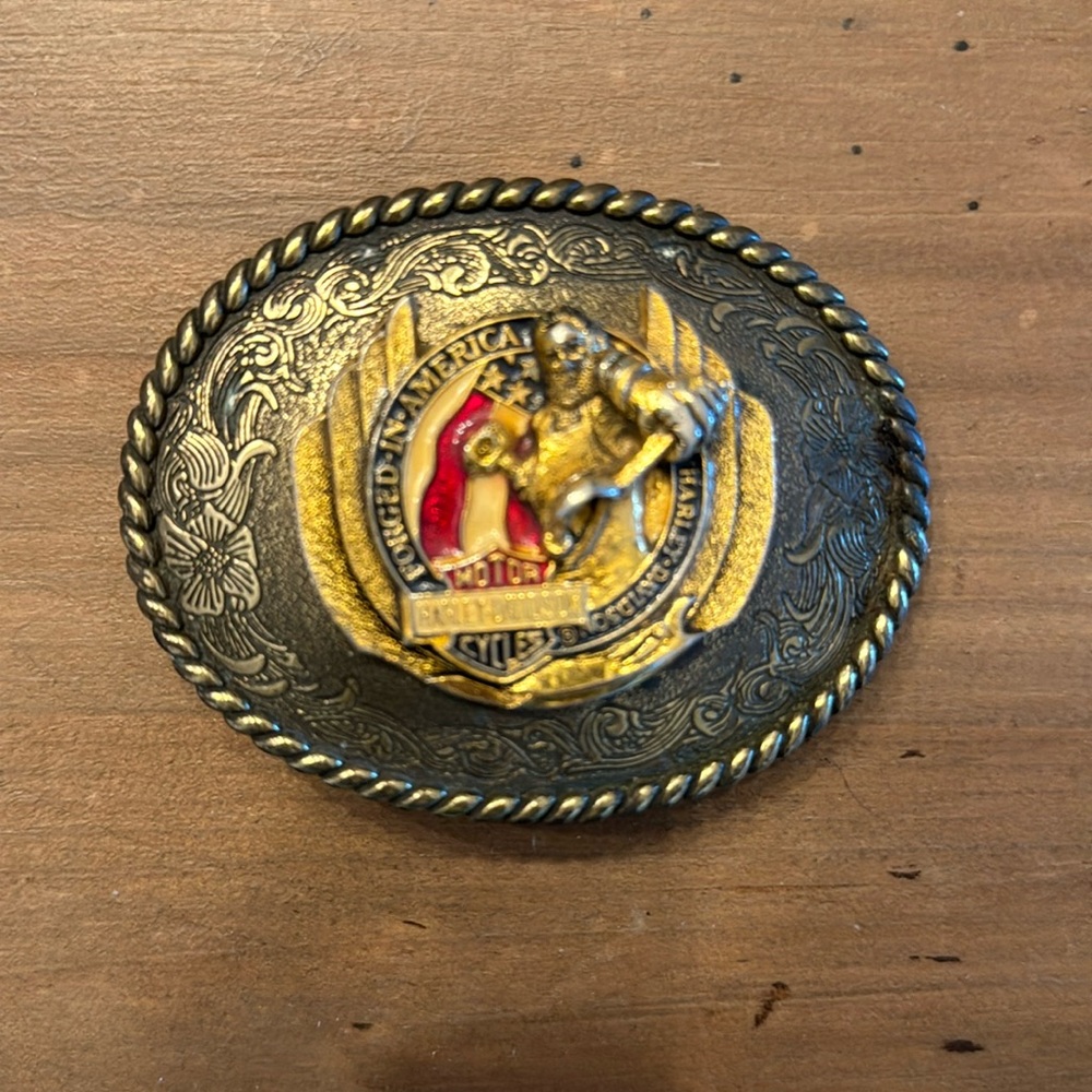 Vintage Harley Davidson Motorcycles Belt Buckle 1978 Raintree Forged in America